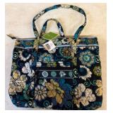 Vera Bradley Villager Mod Floral Blue Tote