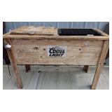 Wood Outdoor Cooler With Coors Light Logo
