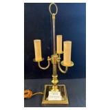 Brass Bouillotte-Style 3-Candle Table Lamp