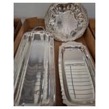 Silver-Colored Serving Trays and Dish