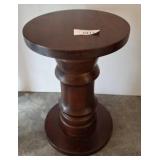 Dark Wood Pedestal Side Table