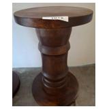 Round Wooden Pedestal Side Table