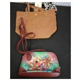 Two Leather Bags: Anne Klein & Anuschka