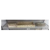 Decorative Trays, Box, and Wall Clock Assortment