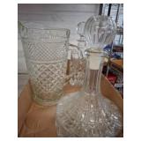 Glass Pitcher and Decanters