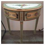 Hand-Painted Demilune Console Table