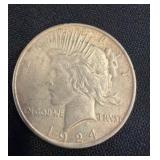 1924 Peace Silver Dollar Coin