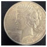 1924 Silver Peace Dollar Coin