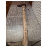 Wood-Handled Axe With Forged Metal Head
