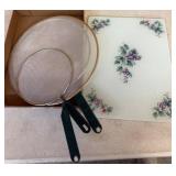 Glass Cutting Board and Metal Mesh Strainers