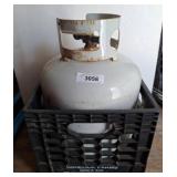 Metal Propane Tank with Plastic Crate