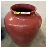 Red Ceramic Vase, Glossy Finish, 16x22
