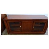 Rectangular Wooden Cabinet with Glass Doors