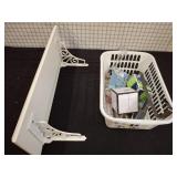 White Shelf With Brackets and Assorted Items