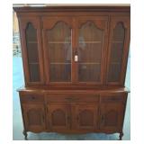 Wood China Cabinet With Glass Doors