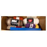 Yarn and Knitting Needles Lot
