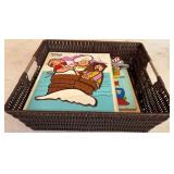 Basket of Wooden Puzzle Boards