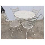 Five-Piece Metal Patio Table and Chairs Set
