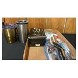 Kitchen Lot with Cups, Glassware, and Tools