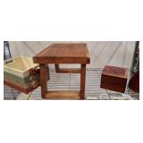 Decorative Items and a Wooden Side Table