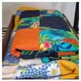 Patchwork Quilt With Floral Patterns and Colors