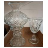 Cut Glass Vase and Goblet Collection