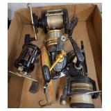 Fishing Reels and Lure Assortment