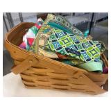 Woven Basket with Assorted Bags and Accessories