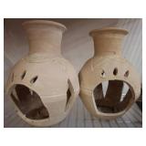 Carved Ceramic Lantern Holders