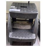 Black Plastic Two-Step Utility Stool