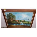Framed Landscape Oil Painting by C. Craft