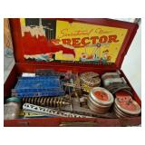 Vintage Metal Erector Set in Red Tin Case
