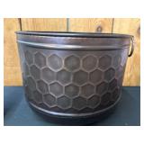 Metal Bucket with Honeycomb Pattern Design