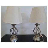 Metal Table Lamps with Fabric Shades