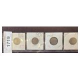 Four Early 1900s V nickels ï¿½in Holders
