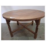 Round Wood Table with Cross-Stretcher Base