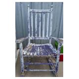 Wooden Rocking Chair with Distressed Paint