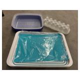 Household Plastic Storage and Tray Set