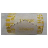 Loomis-Stamped Roll of Half Dollars