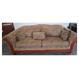Upholstered Sofa with Wood Trim, 96in Wide