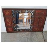 Rectangular Red and Black Framed Wall Mirror