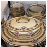 Black Knight China with Floral and Gold Accents