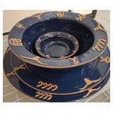 Frankoma RN312 Blue Ceramic Serving Dish Set