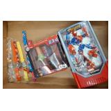 Box Lot With Watches, Spider-Man Toy, and Pez Set