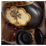 Decorative Items Including Box and Painted Vase