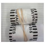 Two Rolls of $10 Kennedy Half Dollar Coins