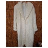 White Faux Fur Long Coat With Hood