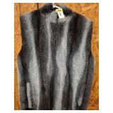Duffel Faux Fur Vest in Gray and Black, Medium