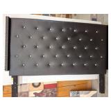 Tufted Black Upholstered Queen Headboard