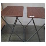 Metal Folding Tables with Woodgrain Tops